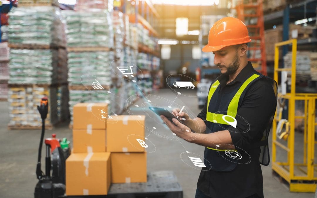 Warehouse Worker on a device